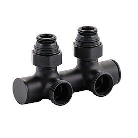 Lockshield valve for dual pipe systems, angle - design