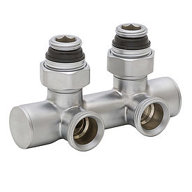 Lockshield valve for dual pipe systems, angle - design