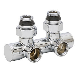 Lockshield valve for dual pipe systems, angle - design