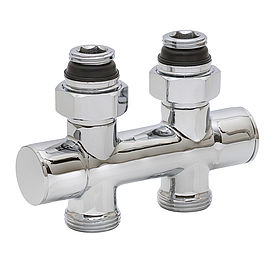 Lockshield valve for dual pipe systems, straight - design